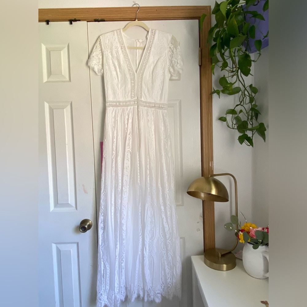 Thrifted lace dress/has no tags/ white